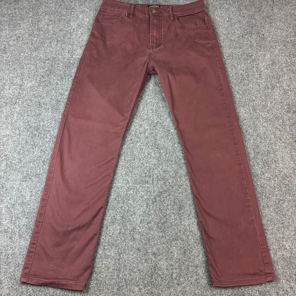 Dockers All Seasons Tech Mens 30 Straight‎ Leg Pants Burgundy Maroon Chinos